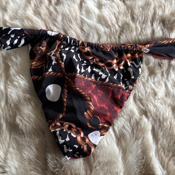 Inamorata Neptune Bottom in Burgundy Leopard Link, XS - Picture 3 of 5